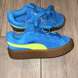 Puma Creeper Phatty Women Rhianna Fenty Blue Lime Sneakers